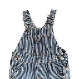 OshKosh B'Gosh Hickory Striped Pant Overalls Dungarees Sz 18M